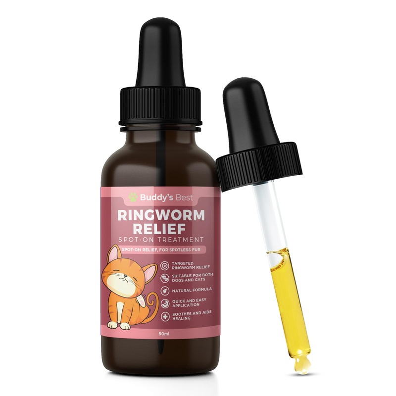 BUDDY’S BEST Ringworm Relief Spot-On Treatment for Dogs & Cats: Natural, Fast-Acting Formula with Jojoba & Neem Oil, Soothes & Heals Skin, Easy Application, 50ml