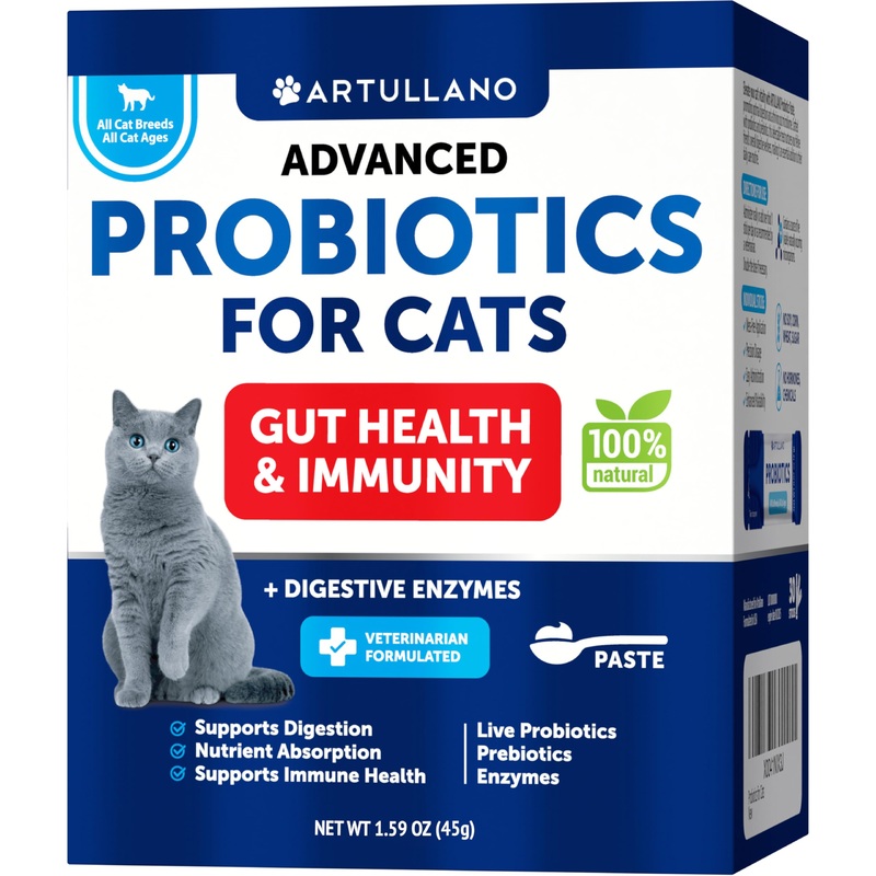 Cat Probiotics – Supports Digestion & Gut Health – Immunity Support – Nutrient Absorption – Digestive Enzymes – 30 Sticks