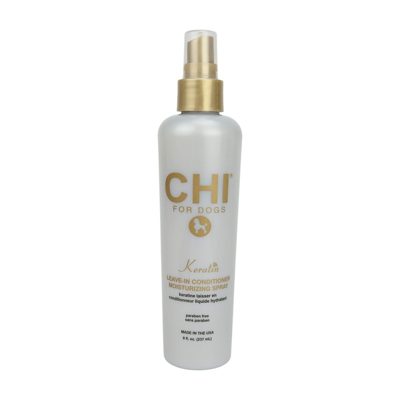 CHI For Dogs Keratin Leave In Conditioner Moisturizing Spray, 8 oz Paraben Free & pH Balanced for Dogs Made In the USA, Clear (FF9281) Keratin Leave In Conditioner Spray 8 Fl Oz