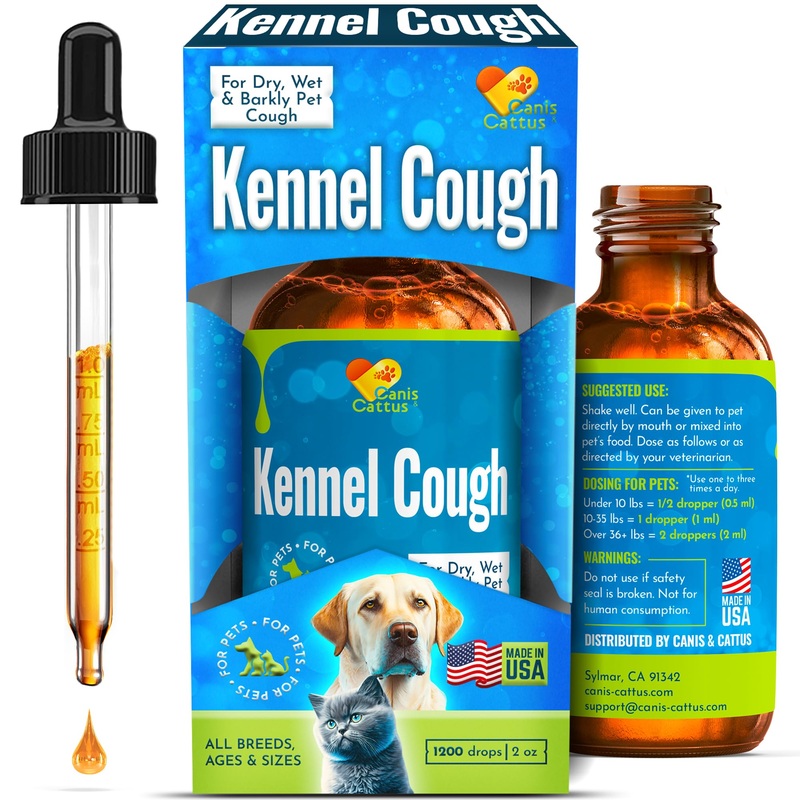 Dog Cough | Kennel Cough | Cat Cough | Dog Allergy Relief | Supplements for Dogs & Cats Health | Allergy Relief Immune Supplement for Dogs | for Dry, Wet & Barkly Pet Couh | 2 Oz 1 Pack x 2 Oz