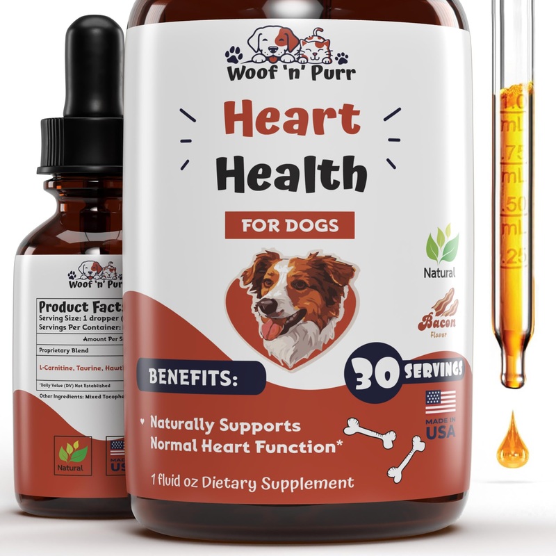 Dog Heart Health – Helps to Support Cardiovascular Function & Overall Heart Health – Dog Heart Supplements – Heart Supplements for Dogs – Cardiac Support for Dogs – Heart Health for Dogs – 1 fl oz