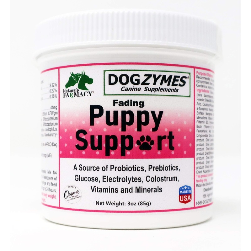 Dogzymes Fading Puppy Support Probiotics Prebiotics Enzymes Glucose Electrolytes Vitamins Minerals Mix 1 to 16 with Water 3 ounce
