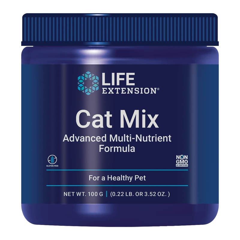 Life Extension Cat Mix  For Heart, Kidney & Pancreatic Function + Gut Health with Vitamins & Essential Nutrients – Formula For Kitty – Gluten-Free, Non-GMO  Net Wt.100 Grams (85 Servings)