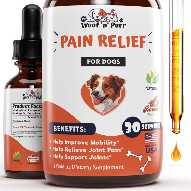 Natural Pain Relief for Dogs – Dog Pain Relief – May Help with Joint, Hip, Heart Health & Much More – Pain Relief for Dogs for Older Dogs – Dog Supplements & Vitamins – Dog Joint Pain Relief – 1 fl oz