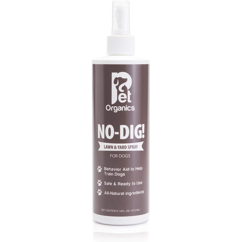 NaturVet  Pet Organics No Dig Yard & Lawn Spray  16 oz  Helps Train Cats & Dogs Not to Dig  All Herbal & Plant Compound Enhanced with Essential Oils