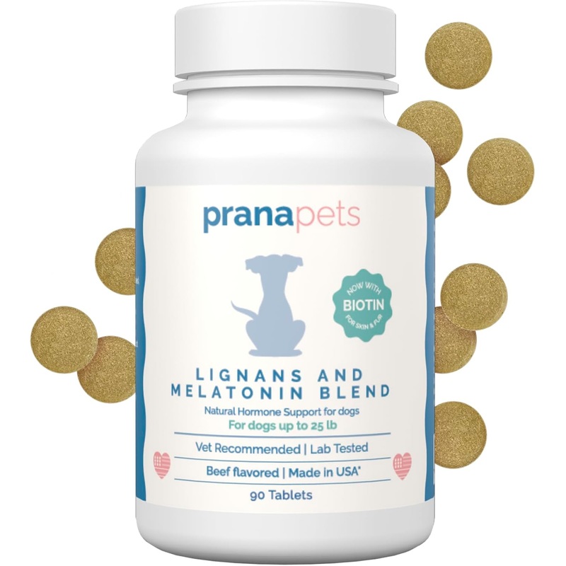 PranaPets Lignans & Melatonin Blend Naturally Aids in Relieving Symptoms of Cushing’s Disease in Dogs | Helps Promote Healthy Adrenal Balance & Overall Well-Being | 1 MG Melatonin, 10 MG Lignans Up to 25 lb
