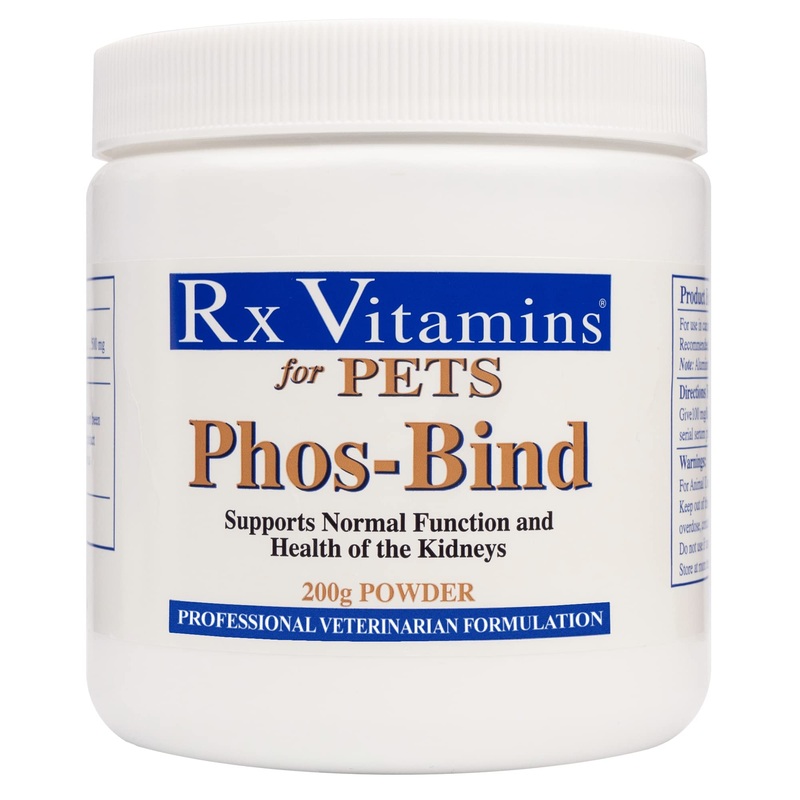 Rx Vitamins for Pets Phos-Bind for Dogs & Cats – Supports Normal Function & Health of Kidneys – 200 g Powder
