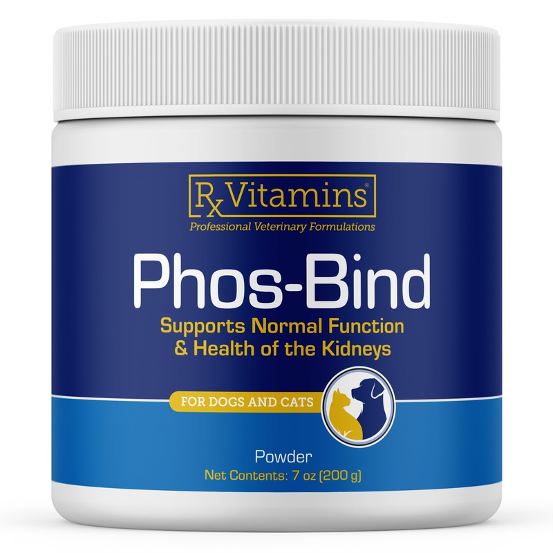 Rx Vitamins Phos-Bind – Kidney Support Supplement Powder – Phosphate Binder for Cats & Dogs for Kidney Health – Supports Normal Kidney Cleanse and Essential Kidney Care – 200g
