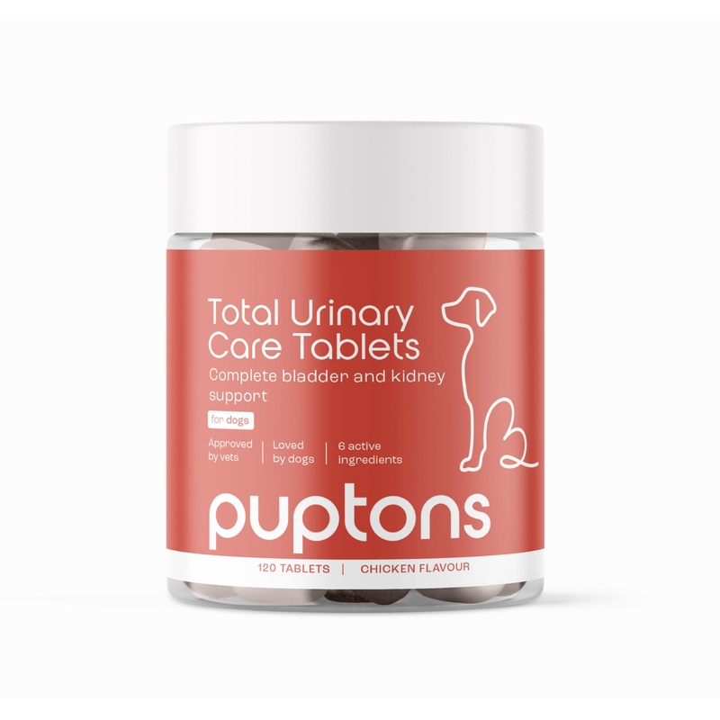 Total Urinary Care | Dog UTI, Incontinence & Cystitis Relief Tablets | Natural Ingredients | Advanced Bladder & Kidney Support for Dogs (60 Tablets) | Puptons 60 Tablets