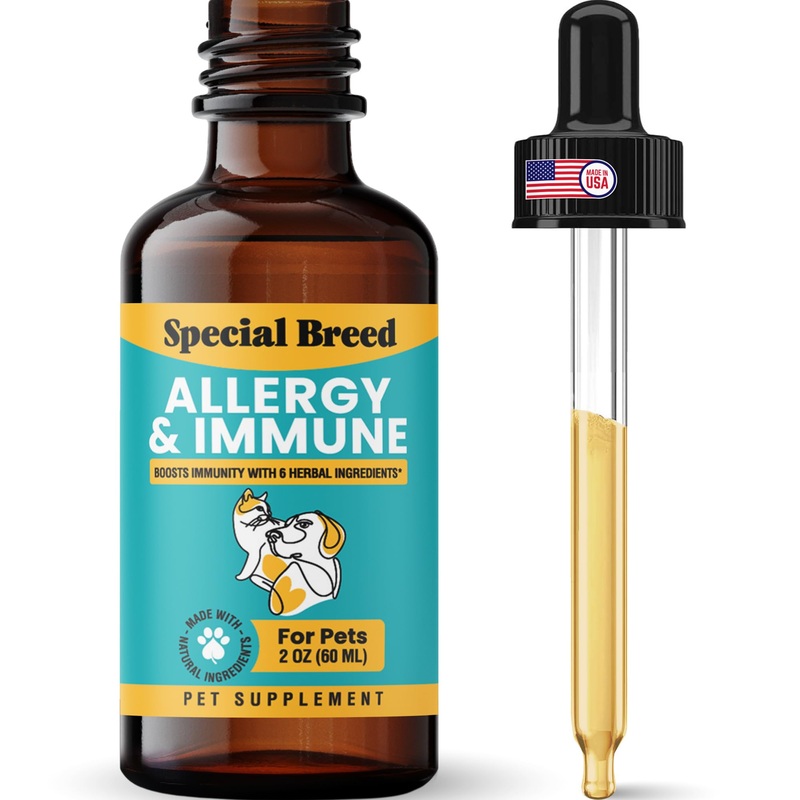 Allergy & Immune with Elderberry, Allergy Relief for Cats and Dogs, Anti Itch Treatment, Relief for Pet Allergies, Immune Support for Cat or Dog, 2 oz 1 Count (Pack of 1)
