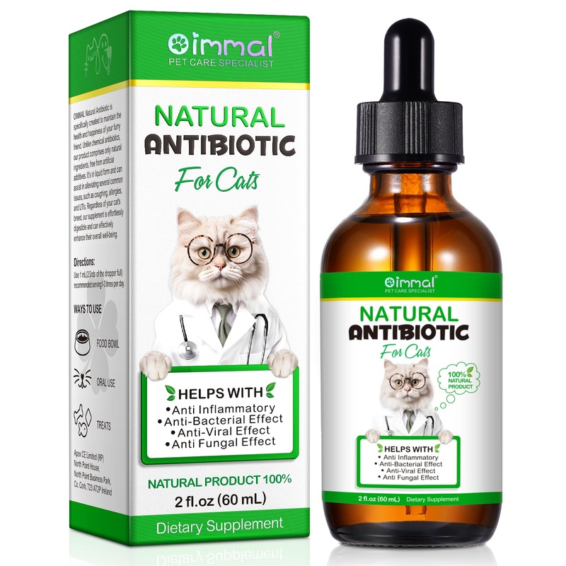 Antibiotics for Cats, Natural Antibiotic for Cats, Pet Supplements, Cat Antibiotics Supports Immune & Cats Allergy Relief, Cats Multivitamin, Cats UTI Antibiotics, Chicken Flavour – 2 Fl Oz / 1 Pack