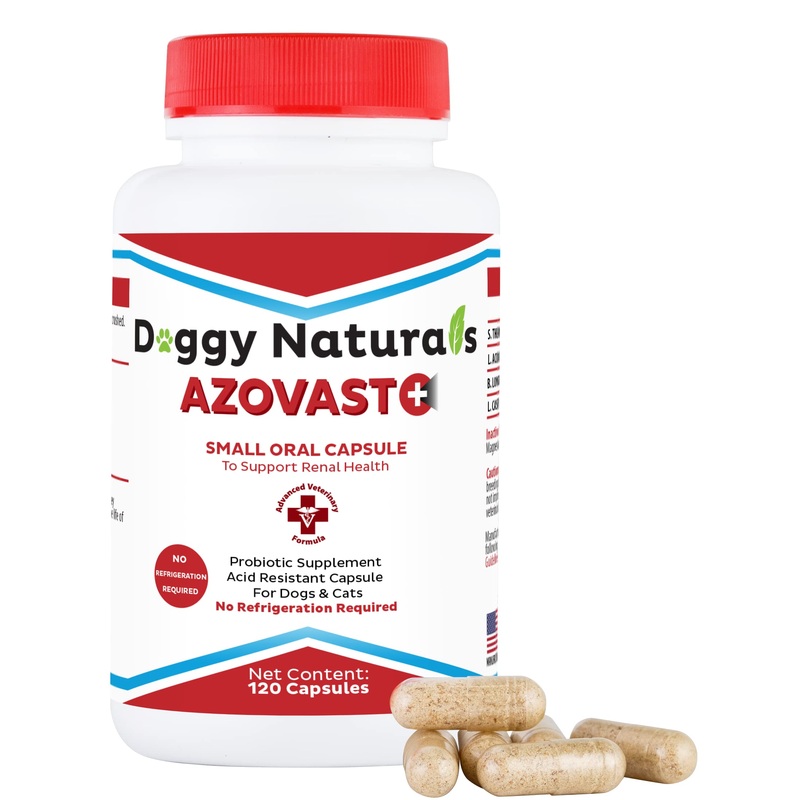 Azovast Plus Kidney Health Supplement for Dogs & Cats, 120ct – NO Refrigeration Required – Help Support Kidney Function & Manage Renal Toxins – Renal Care Supplement Capsule(U.S.A) 120 Caps (Pack of 1)