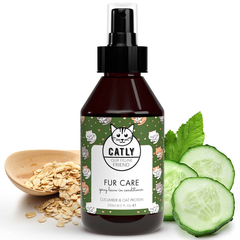 Catly Fur Care – Dry Shampoo For Cats – Ideal Pet Shampoo For Cats: Cat Shampoo And Conditioner & Kitten Shampoo, Effective Cat Dry Shampoo Spray & Cat Detangler Spray with Aloe Vera & Oat, 250ml