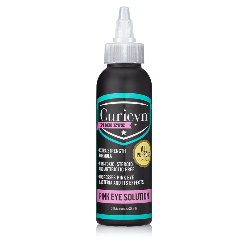 Curicyn Pink Eye Solution, Conjunctivitis Eye Drops for Dogs, Cats, Livestock and Horses  Pain Free, Non-Steroidal Dog Eye Wash with Purified Anolyte – Effects Observed in 1-3 Days 3 oz