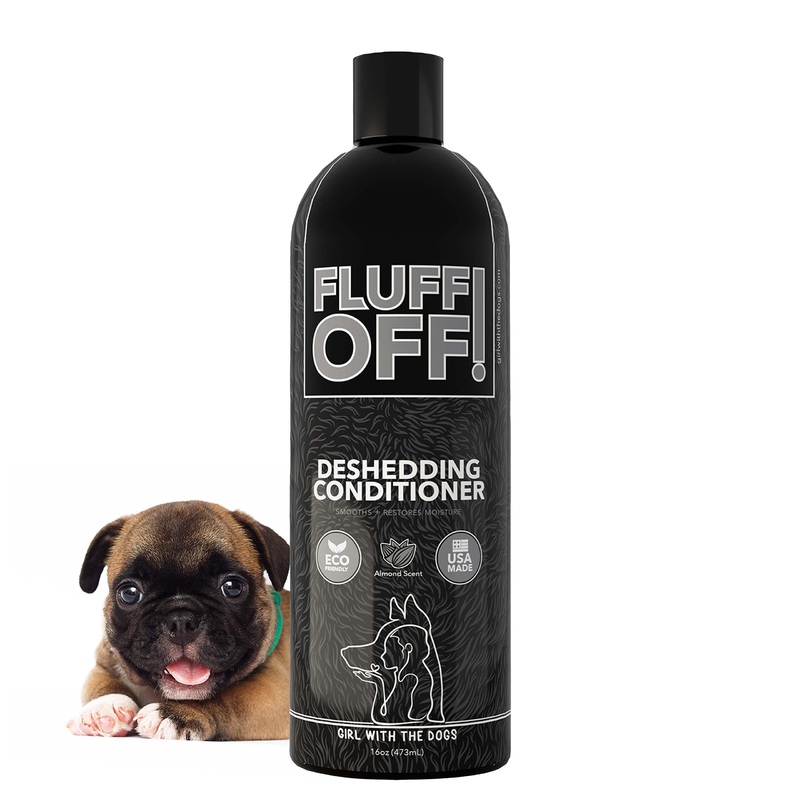 Fluff Off! by Girl With The Dogs, Natural Deshedding Dog/Cat Conditioner, 16 Oz, Made in USA 8 Wks+