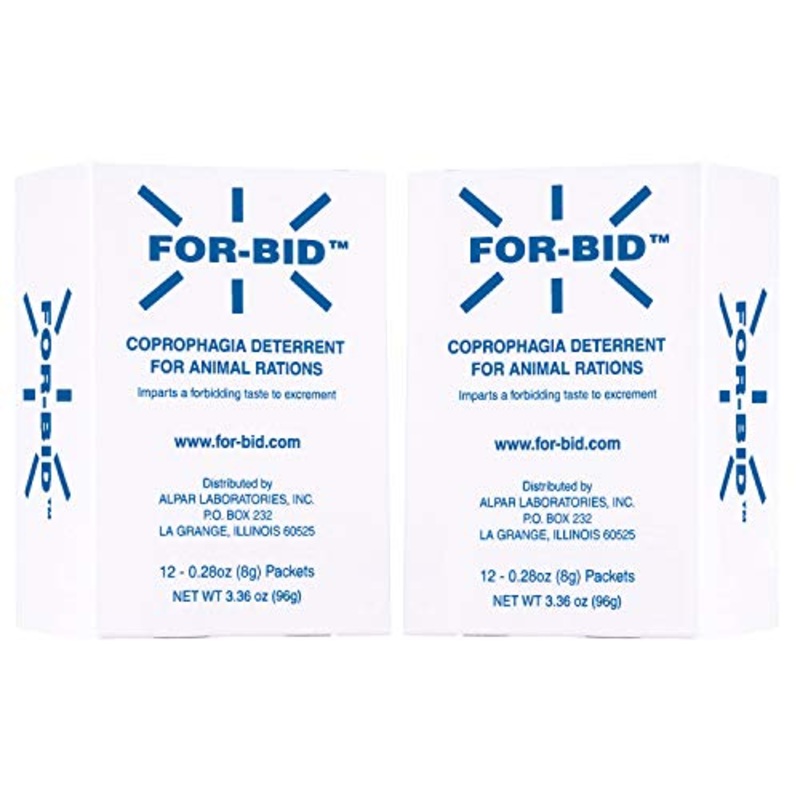 For-Bid for Dogs and Cats | Stool Eating & Coprophagia Deterrent | Dog & Cat Food Powder Additive to Prevent Dogs from Eating Poop | Safe for Your Pets | Vet Recommended Formula for Anti-Coprophagia 2 Box