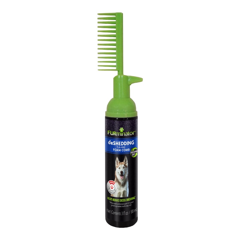 FURminator Rinse Free deShedding Foam Comb for Dogs, Waterless Foaming Shampoo, Reduces Shedding, Deodorizes, Tub-Free Experience
