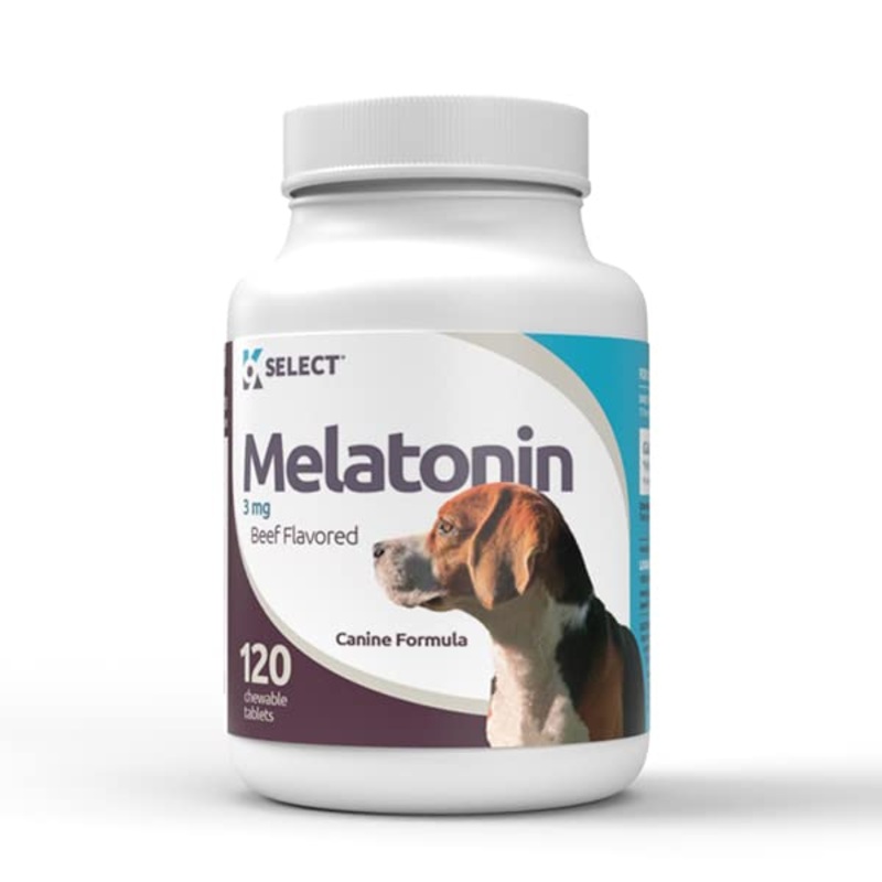 K9Select 3mg Melatonin for Dogs – 120 Beef Flavored Chewable Melatonin Tablets Dogs Love!