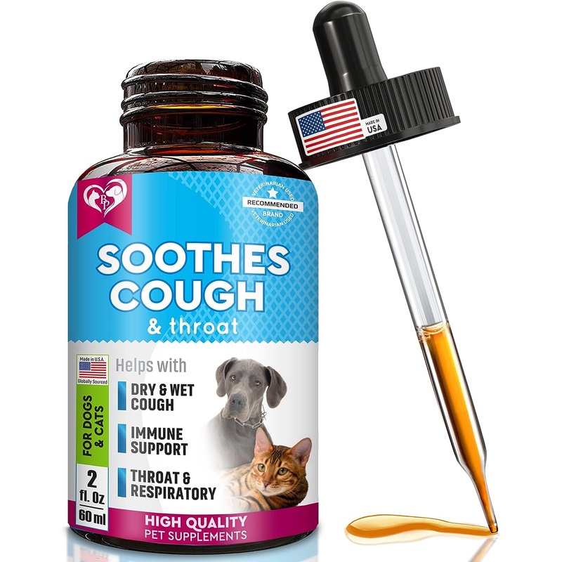 Kennel Cough Herbal Drops for Dogs & Cats – Cough Relief – Throat Soother – Homeopathic Respiratory Support – Dry, Wet Pet Cough and Cat Asthma, Sinus Congestion Treatment – Made in US – 2 Fl Oz 2.0 Fl Oz