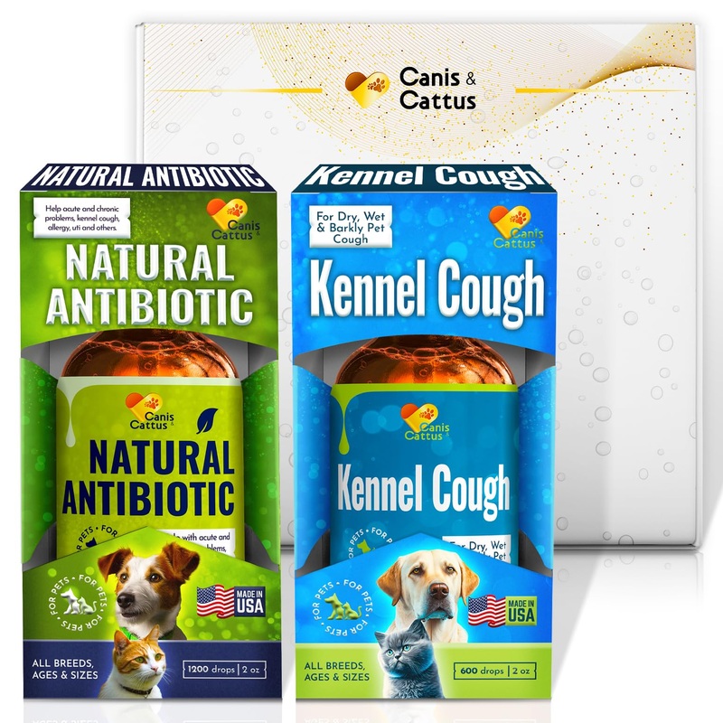 Pet Antibiotic | Dog Cough | Natural Antibiotics for Dogs | Antibiotic for Cats | Kennel Cough | Cat Cough | Antibiotics for Dogs | Bundle 2 Pack x 2 Oz