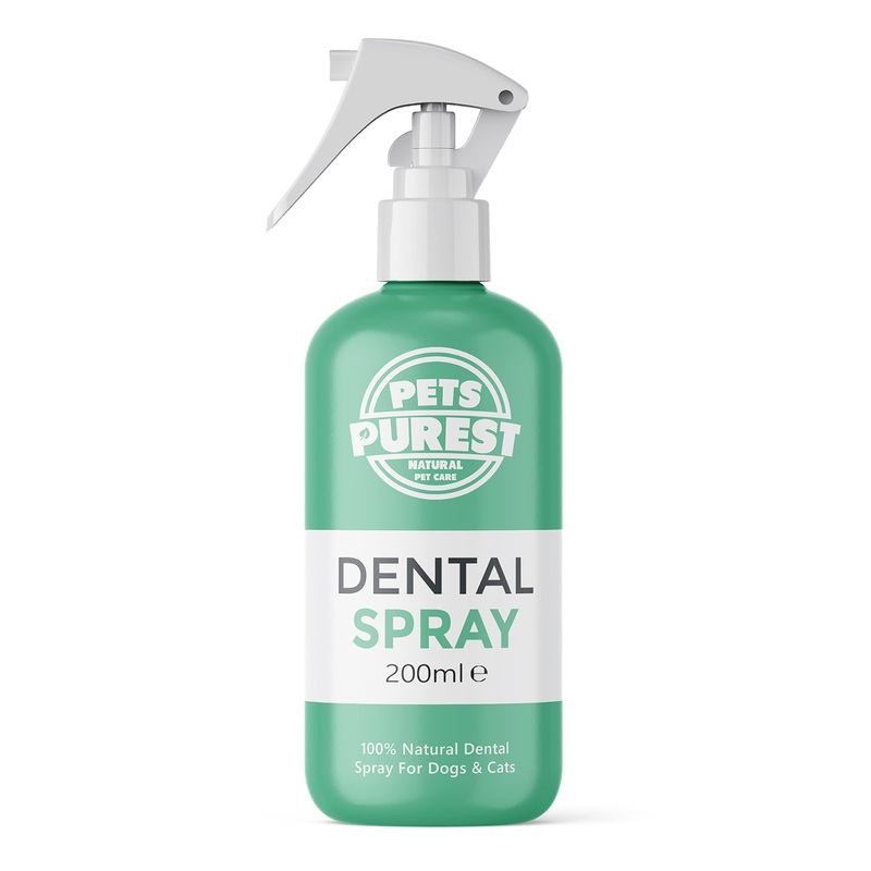 Pets Purest Breath Freshener & Dental Teeth Cleaning Spray – 100% Natural Plaque & Tartar Remover, Mouthwash & Bad Breath Treatment Water Formula for Dogs & Cat – 200ml