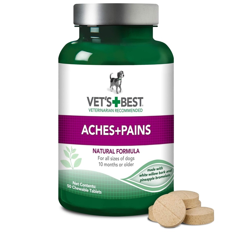 Vets Best Aspirin Free Aches + Pains Dog Supplement | Vet Formulated for Dog Pain Support and Joint Relief 50 count