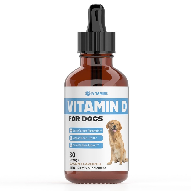 Vitamin D for Dogs|Vitamin D Supplements for Dogs |Vitamin D Dog |Dog Vitamins | Dog Vitamins and Supplements | Dog Vitamins Multivitamin | Vitamins for Dogs | 1 fl oz: 30 Servings | Bacon Flavor
