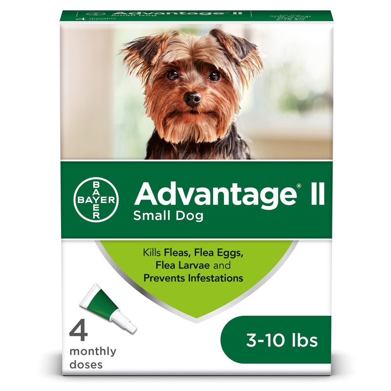 Advantage II 4-Dose Flea Treatment for Small Dogs, Flea Treatment for Small Dogs 3-10 Pounds