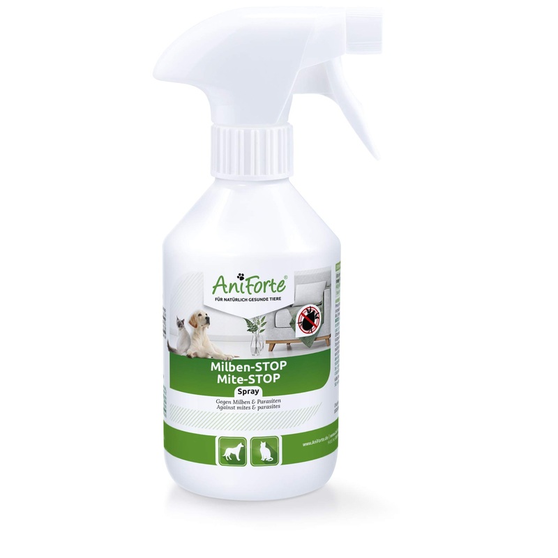 AniForte mite spray for dogs, cats, pets and farm animals 250 ml – anti-mite spray for natural defence against insects, parasites & vermin, mite stop & mite protection for mite infestation 250 ml (Pack of 1)