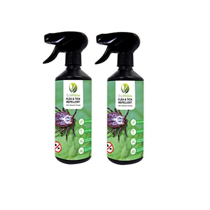 EcoWidow Flea & Tick Repellent Spray  For Home Carpet Clothing and Body Natural Humane Flea Treatment For House Formula With Geranium Essential Oils 2500ml