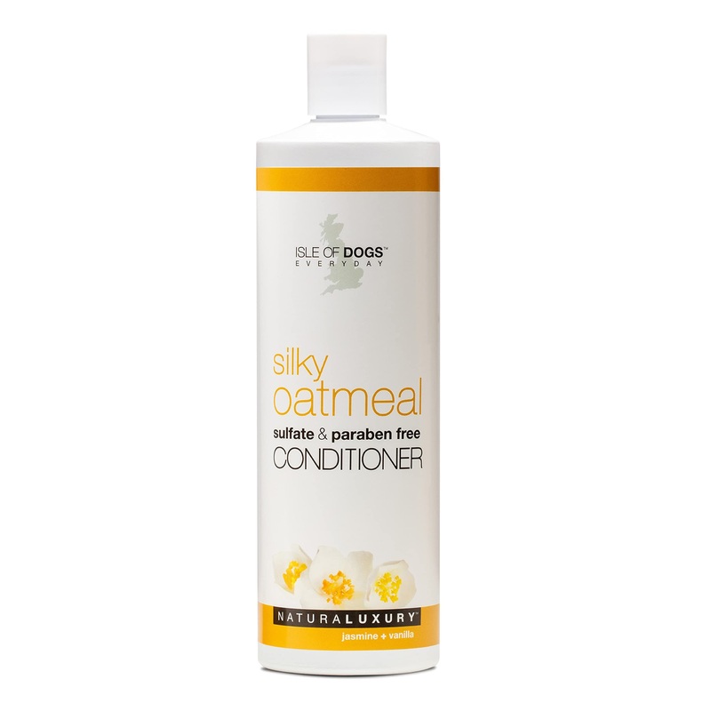 Isle of Dogs – Everyday Natural Luxury Silky Oatmeal Conditioner – Jasmine + Vanilla – Sulfate & Paraben Free Formula – Conditioner With Oatmeal & Jojoba Oil For A Silky Coat – 1 Gal, 16 Fl Oz