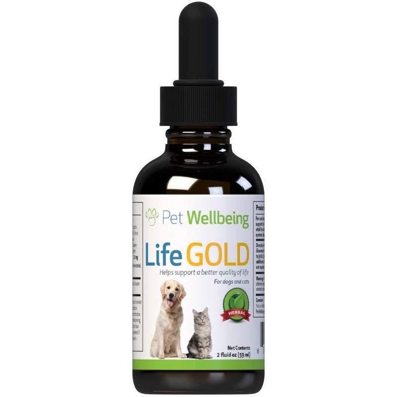 Pet Wellbeing – Life Gold For Dogs – Natural Cancer Support For Dogs – 2 Ounce 59 Milliliter