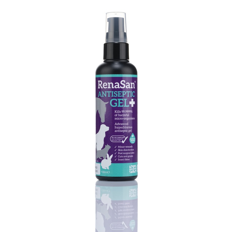 RenaSan Antiseptic Gel (100 ml)  Hypochlorous Antiseptic – Wound and Skin Care For All Animals, Dogs, Cats, Equine, Avian, Reptile