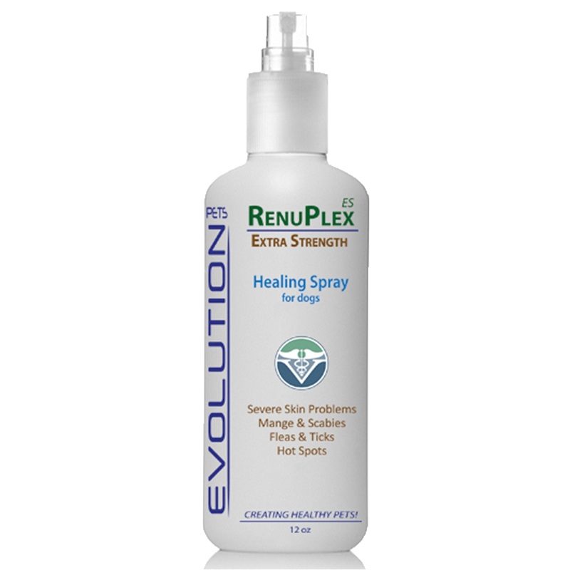 RenuPlex Extra Strength Dog Healing Spray for Dog Hot Spots, Mange, Dog Skin Problems Antifungal Dog Hot Spot Spray Also Eliminates Mange, Mites. All Natural. Unconditional Guarantee. Made in USA