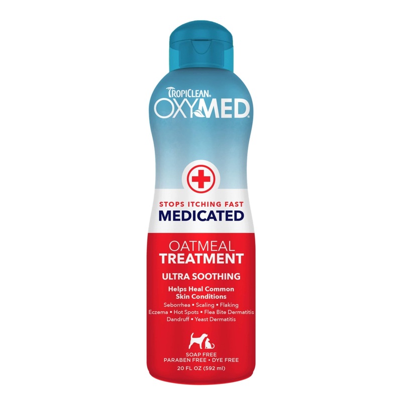TropiClean OxyMed Medicated Anti Itch Solutions for Pets – Made in USA – Stops Itching Fast – Soothing Relief and Deep Clean for Flaking, Scaling, Seborrhea, Hot Spots, Allergies, Inflammation 20 Ounce Treatment