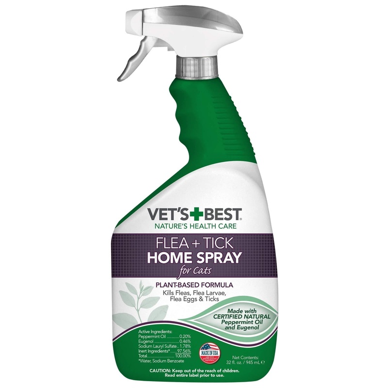 Vet’s Best Flea and Tick Home Spray for Cats | Flea Treatment for Cats and Home | Flea Killer with Certified Natural Oils 32 Fl Oz (Pack of 1)