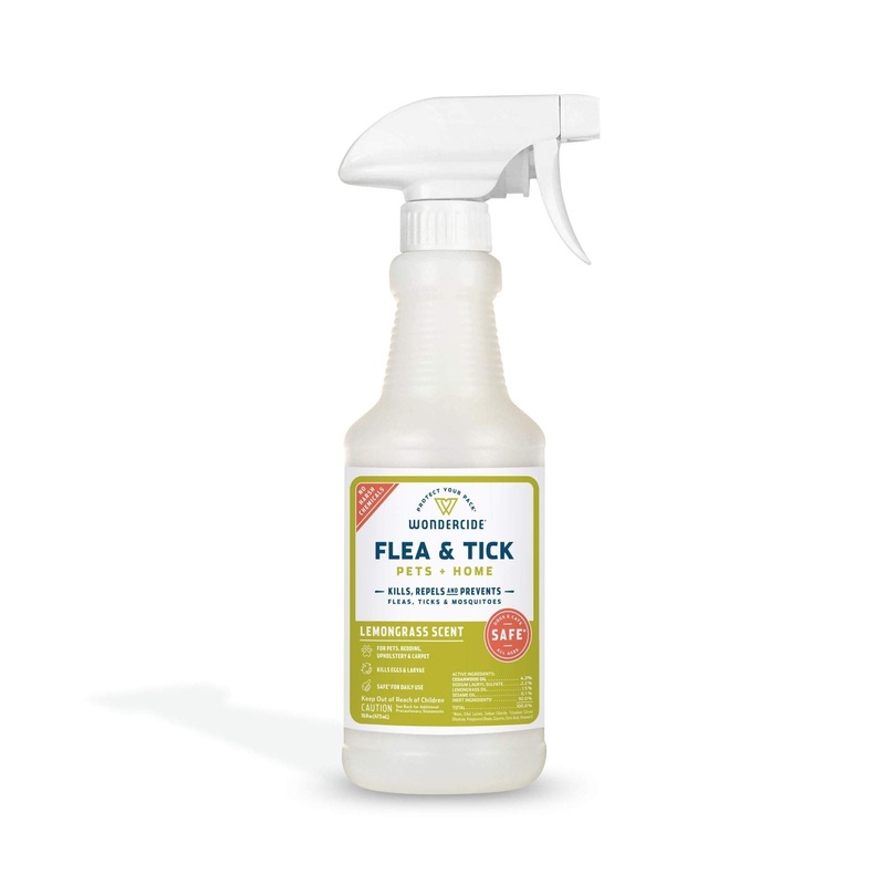 Wondercide – Flea, Tick and Mosquito Spray for Dogs, Cats, and Home – Flea and Tick Killer, Control, Prevention, Treatment – with Natural Essential Oils – Powered by Plants – Pet and Family Safe 16 OZ Lemongrass