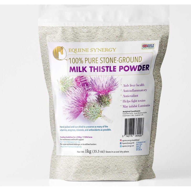 100% Pure Stone-ground Milk Thistle for Horses 1kg – Equine Detoxification, immune support and liver health