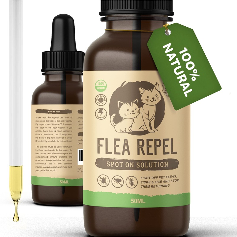 Flea Treatment for Cats | Works on Flea & Tick | All Natural Safe Formula & Easy To Apply | 50ml Spot On Application