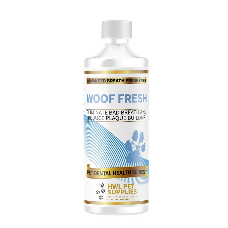 HWL Pet Supplies – WOOF FRESH – Dog Breath Freshener – Advanced Dental Water Additive – Eliminate Bad Breath & Reduce Plaque/Tartar Buildup – Mouthwash For Dogs – Made In UK