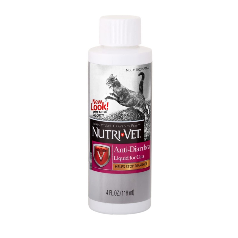 Nutri-Vet Anti-Diarrhea Liquid for Cats | Detoxifying Agent Works Against Bacterial Toxins | Helps Sooth Upset Stomach and Stop Diarrhea | 4oz 4 FZ