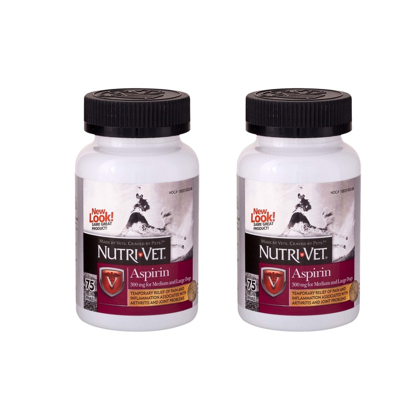 Nutri-Vet Aspirin Chewables for Large Dogs, 75 Count – Pack of 2
