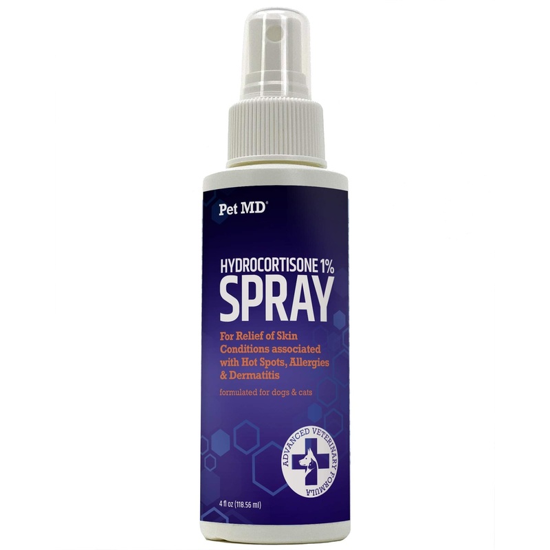 Pet MD Hydrocortisone Spray for Dogs, Cats, Horses – Itch Relief Spray & Hot Spot Treatment for Dogs, Irritated Dry Itchy Skin, Allergies, and Dermatitis – Reduces Topical Inflammation – 4 oz