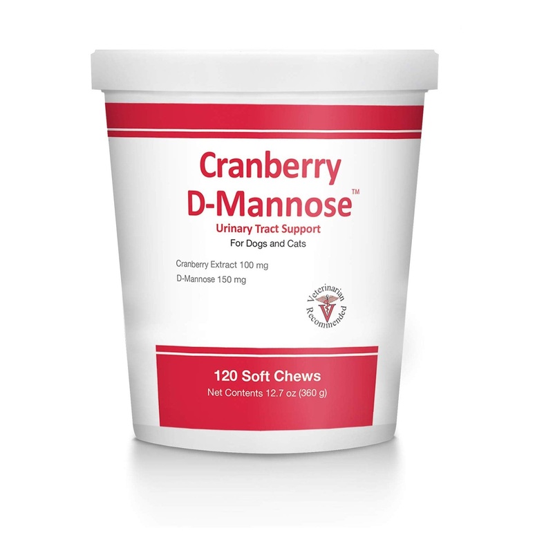PHS Cranberry D-Mannose Urinary Tract Support Supplement for Cats and Dogs – Cranberry Extract, D-Mannose, Vitamin C – Bladder and Urinary Tract Health – Made in USA – 120 Soft Chews