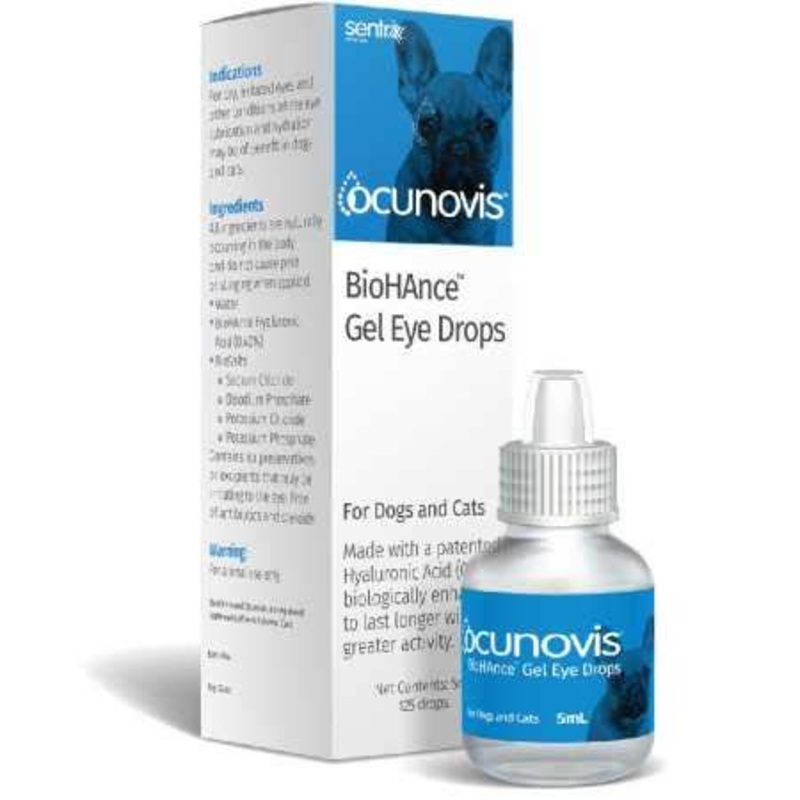 Sentrx Ocunovis Gel Eye Drops for Dogs & Cats, Eye Lube for Allergy Relief Lubricant, Dogs with Dry Eyes, Artificial Tears, 5 ml