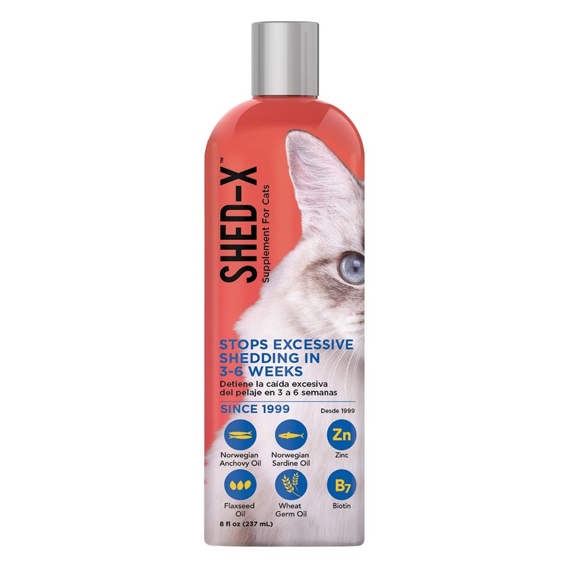 Shed-X Liquid Daily Supplement for Cats, 8 oz  100% Natural  Eliminates Excessive Cat Shedding with Daily Supplement of Essential Fatty Acids, Vitamins and Minerals