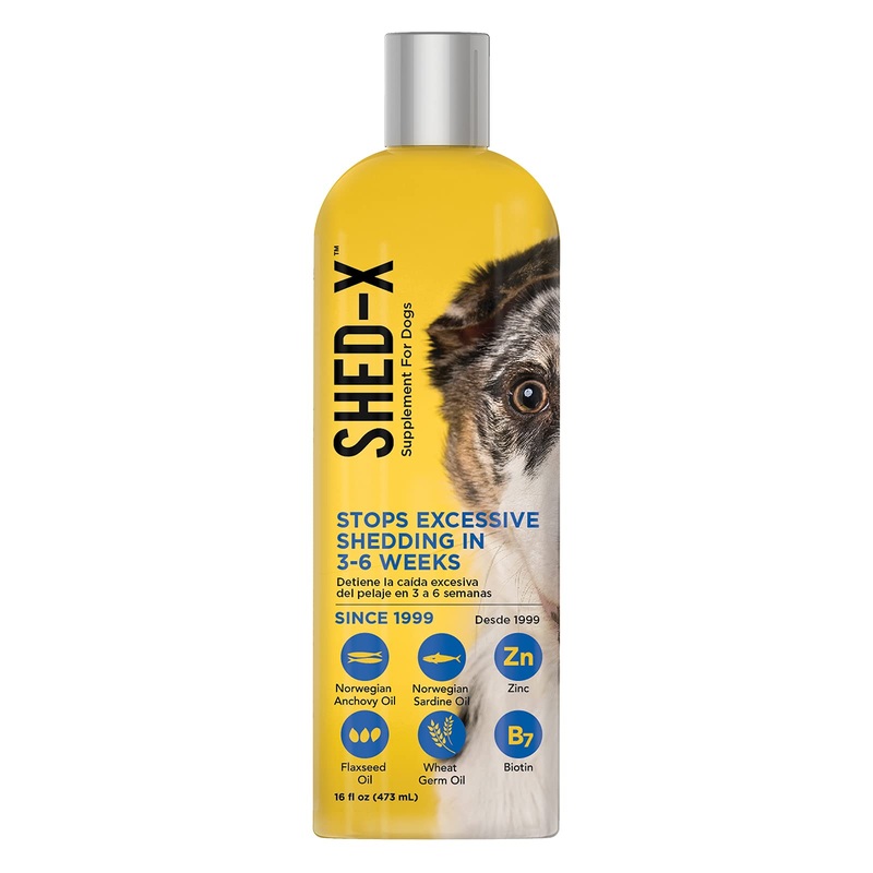 Shed-X Liquid Daily Supplement For Dogs  100% Natural  EliminatesExcessive Dog Shedding with Daily Supplement of Essential Fatty Acids, Vitamins and Minerals 16 Ounce