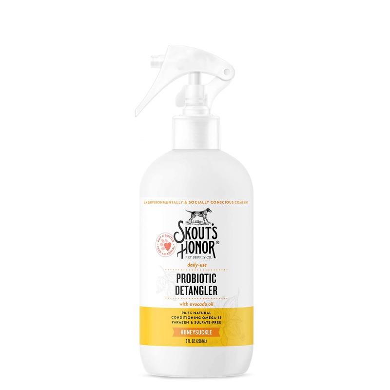 Skouts Honor: Probiotic Detangler – 8 fl. oz. – Hydrates and Deodorizes Fur, Supports Pets Natural Defenses, PH-Balanced and Sulfate Free with Avocado Oil