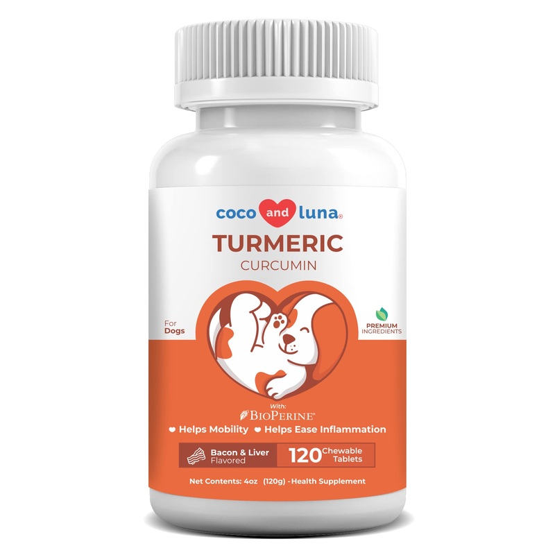 Turmeric for Dogs – Dog Anti Inflammatory Pain Relief, Dog Pain Relief, Dog Hip and Joint Supplement, Pain Relief for Dogs, with Curcumin and BioPerine 120 Tablets