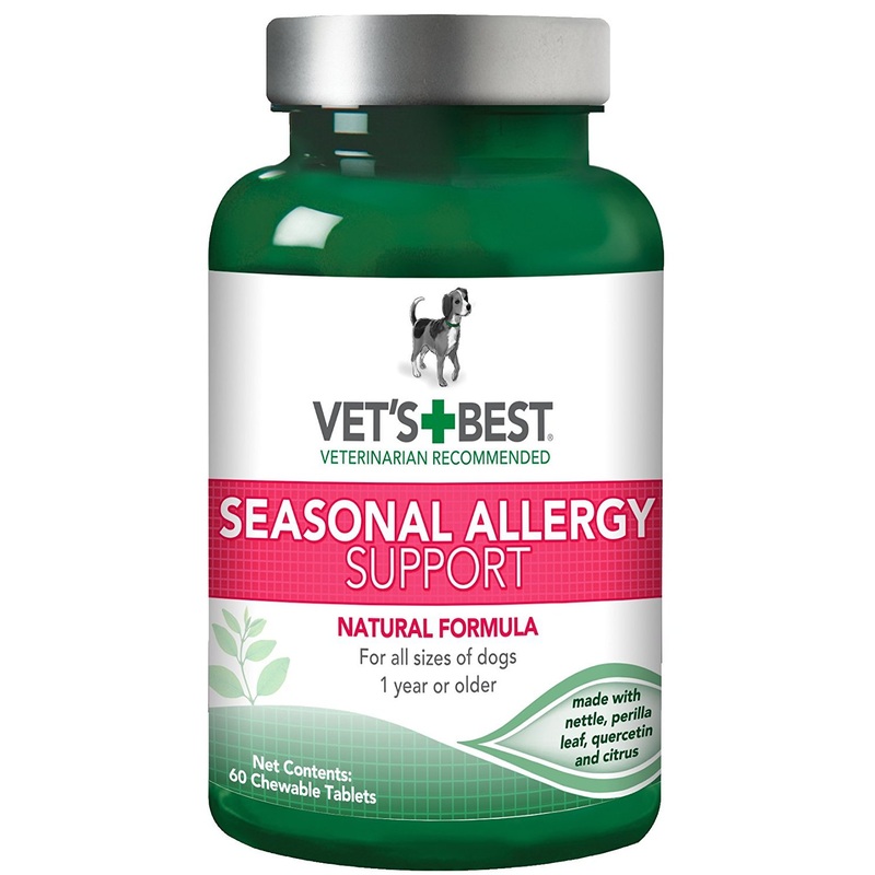 Vets Best Seasonal Allergy Relief | Dog Allergy Supplement | Relief from Dry or Itchy Skin | 60 Chewable Tablets 60 Count